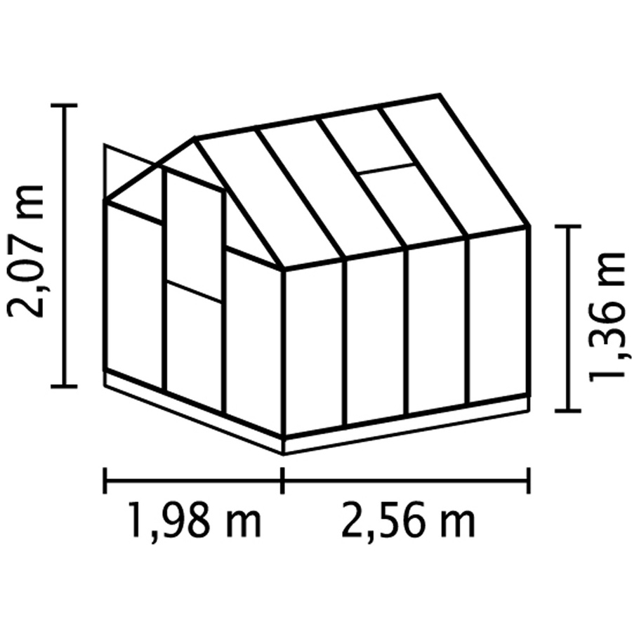 Vitavia Gewächshaus Triton 5000 in Smaragdgrün mit 6 mm Hohlkammerplatten und Stahlfundament, 5,0 m² - Bild 1