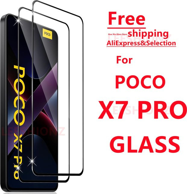 Displayschutz aus gehärtetem Glas für die Poco X7Pro Serie, transparent - Bild 1