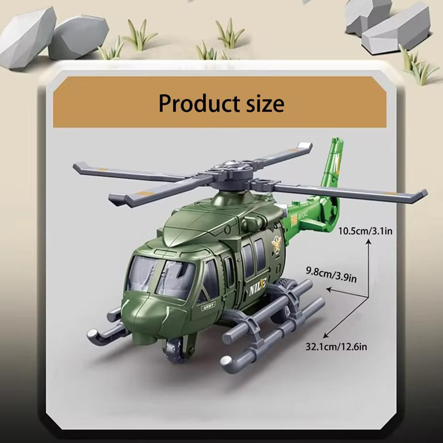 Linyi toy Hubschrauber Armee-Stil blau aus Legierung - Bild 2
