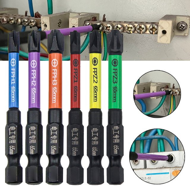 Vibratite 6er-Set magnetische Spezial-Schlitzschraubendreher 65 mm für Elektriker, Multicolour - Bild 1
