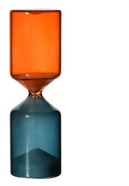 CosyHome Sanduhr aus Glas als modernes Tischornament in Orange - Bild 1