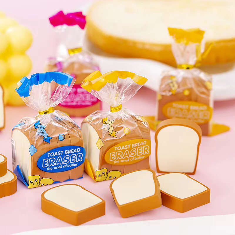 Kreative Radiergummis in Toastbrotform in Taschen, mehrfarbig - Bild 2