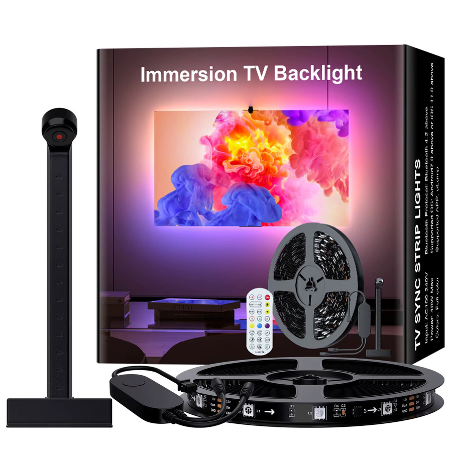 Lumtang Smart Ambient TV Hintergrundbeleuchtung mit Kamera, RGB LED Streifen Licht zur Bildsynchronisation, Multicolour - Bild 2