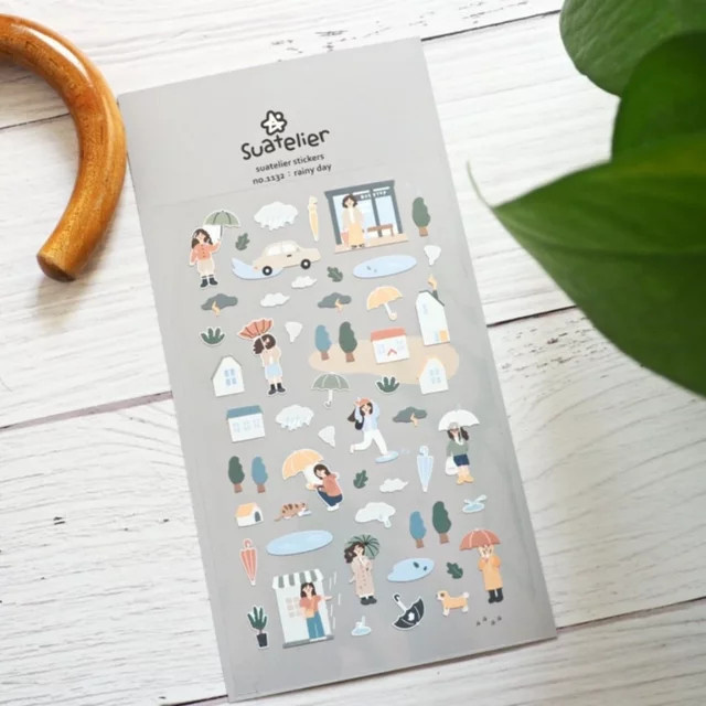Suatelier Regentag-Papieraufkleber für Scrapbook und DIY-Dekoration, Mehrfarbig - Bild 1