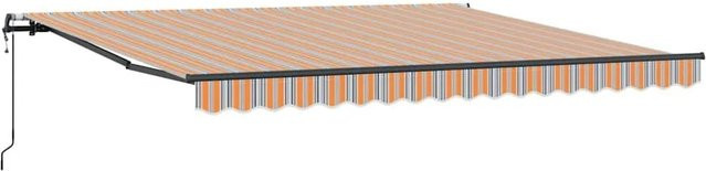 vidaXL Ausziehbare Markise Mehrfarbig mit Aluminium und Stoff, manuell und fernbedienbar, B: 400 cm, T: 350 cm - Bild 1