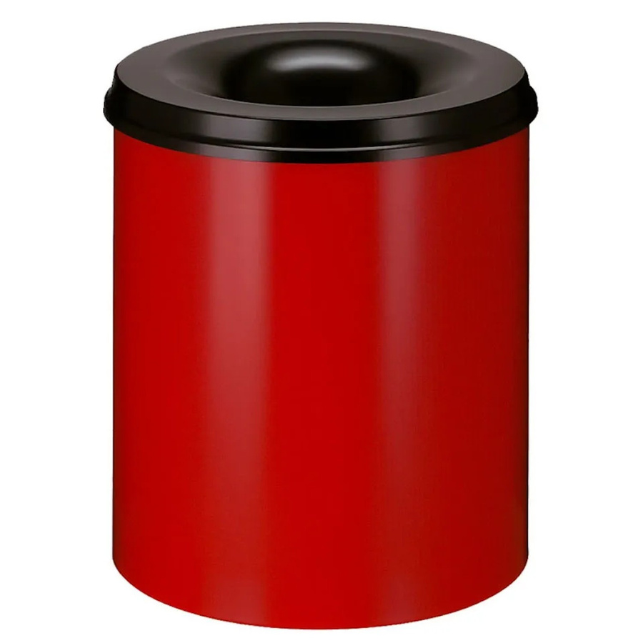 PROREGAL Selbstlöschender Papierkorb und Abfallsammler aus Metall, 80 Liter, Rot und Schwarz, H x Ø: 54 x 47 cm - Bild 2