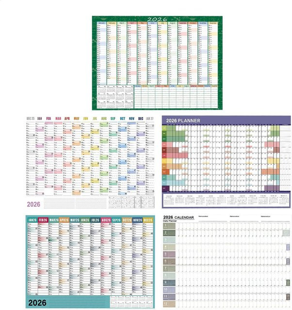 Großer Wandkalender 2026 mit Aufklebern und Etiketten als monatlicher Jahresplaner für Büro, Zuhause und Schule, Breite: 73,66 cm, Höhe: 58,42 cm - Bild 1