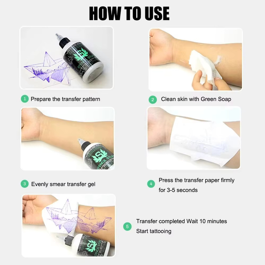 Gakonp Kabelloses Tattoo-Transfergerät-Set mit Schablonenpapier und Transfercreme-Gel - Bild 4