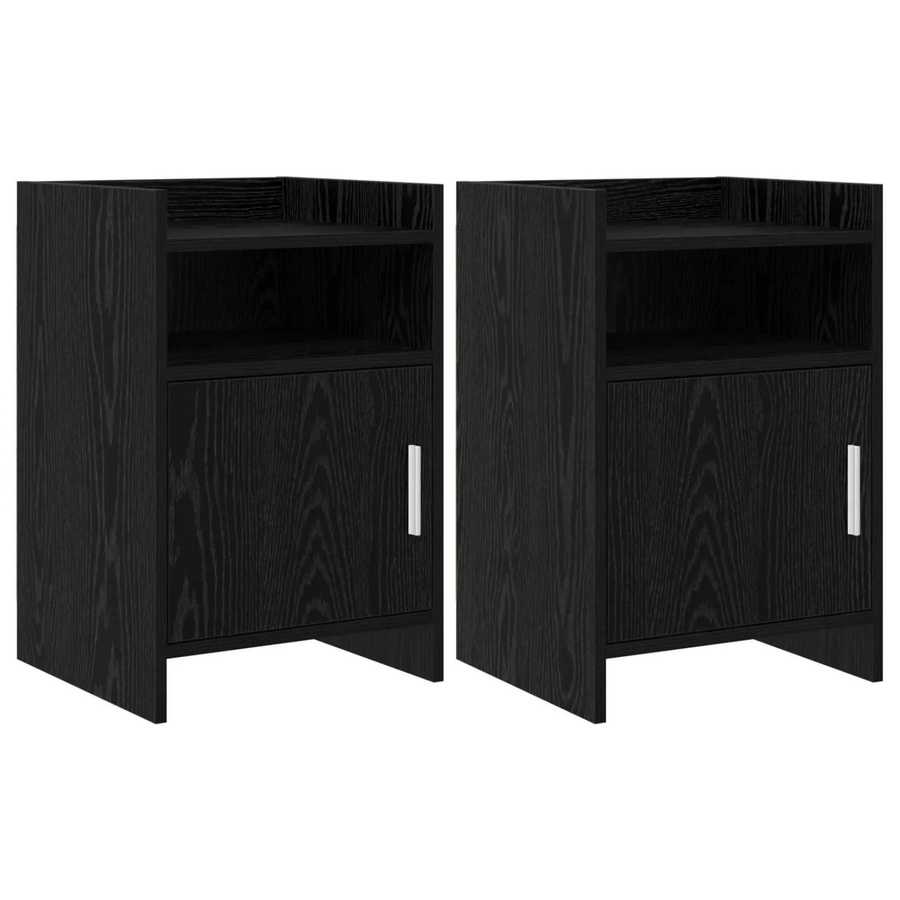 vidaXL Nachttische 2er Set in Schwarzer Eiche, modernes Design für dein Schlafzimmer, B/T/H: 40 x 36 x 60 cm - Bild 2