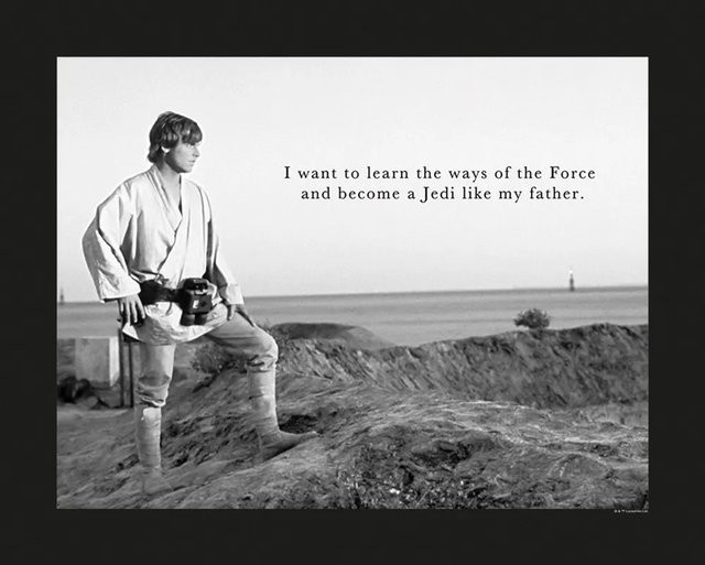 Komar Wandbild Star Wars Quote in Schwarz-Weiß, B/H: 50 x 40 cm - Bild 1