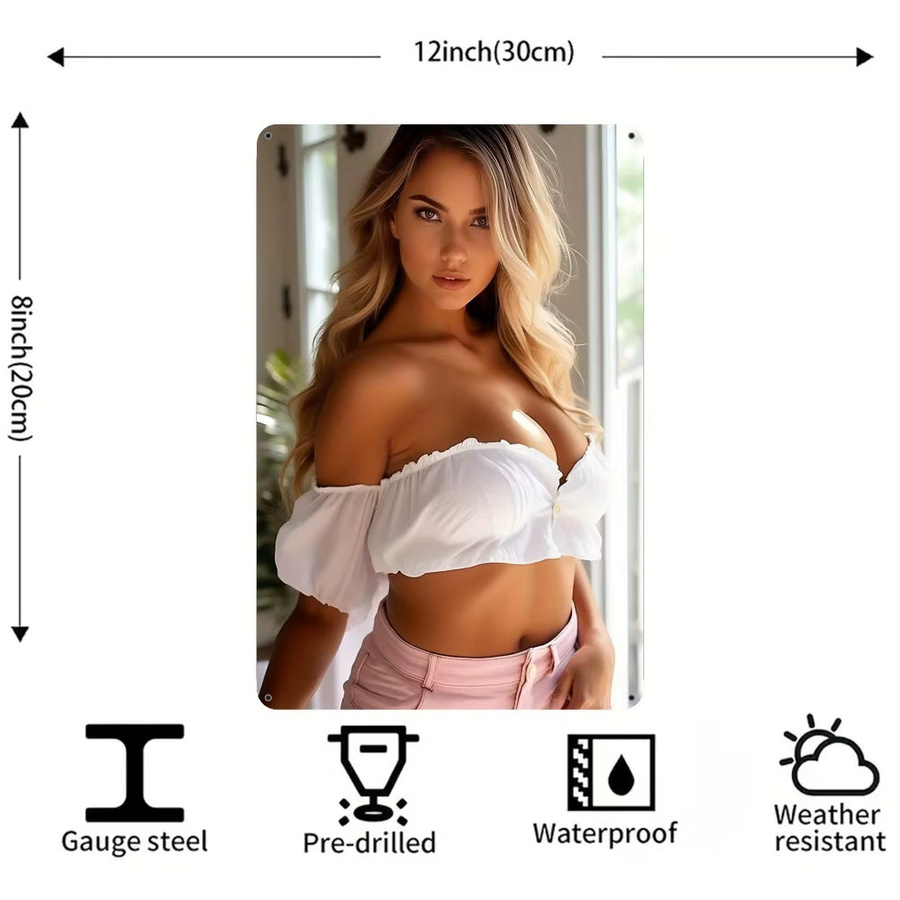 HELLOYOUNG Wanddekoration aus Eisenmetall mit Bikini-Frauenkunst für Innen und Außen - Bild 1