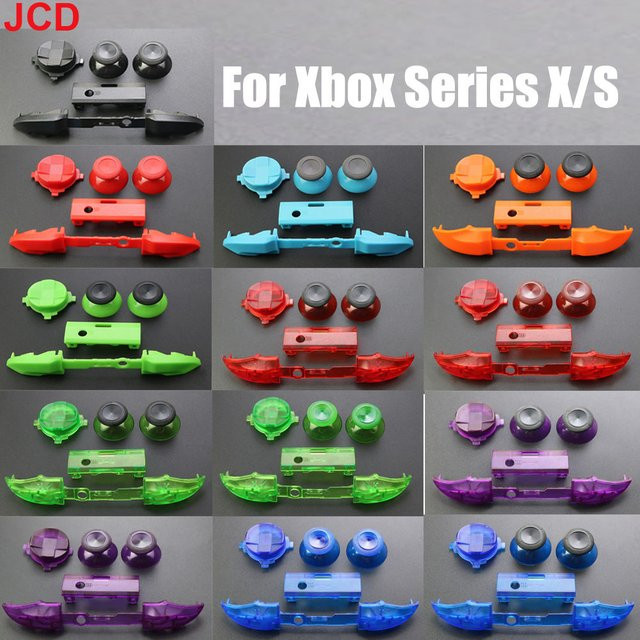 JCD 5in1 Controller Zubehör Set für Xbox Series X S in Blau und Multicolour mit LB RB Tasten, Bandleiste, Analog-Joystick-Kappen und D-Pad Tasten - Bild 1