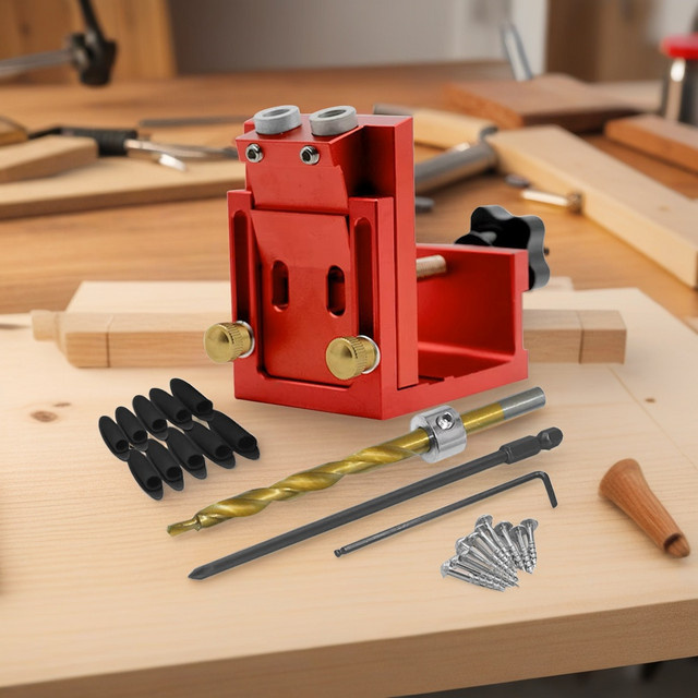 GDART Multi-Tool Pocket Bohrer Guide Dübel Jig Set aus Aluminium für Schräglochbohrungen und DIY Holzarbeiten - Bild 1