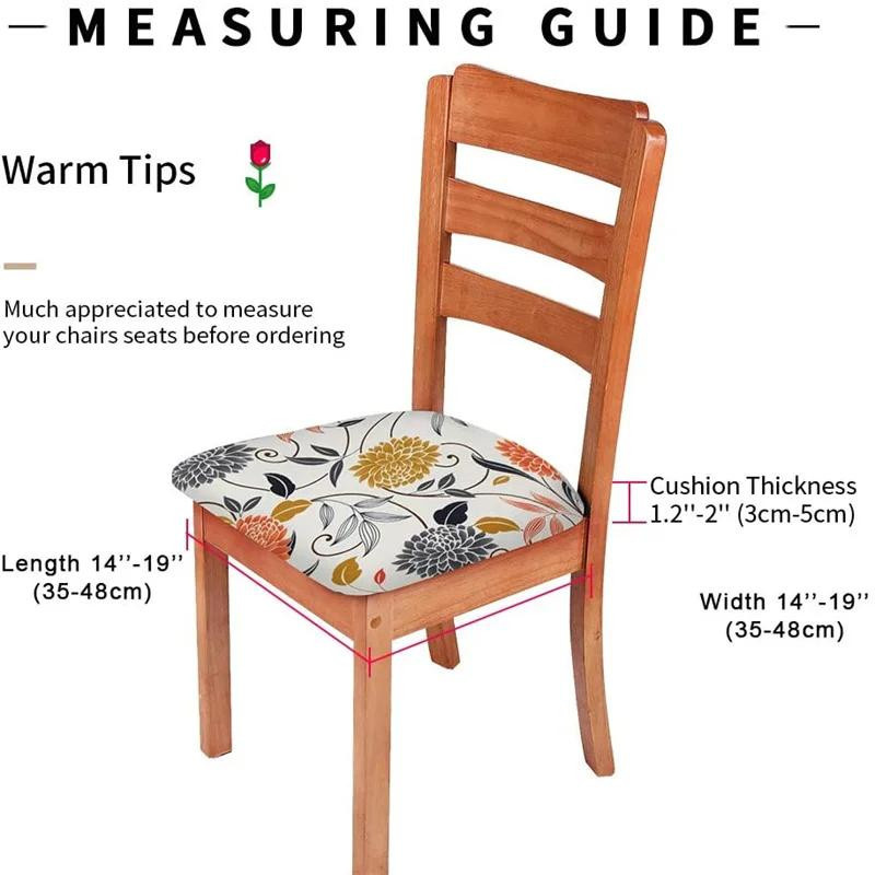 Stretch Stuhlhussen für Esszimmerstühle mit grafischem Design, elastische Sitzbezüge aus Polyester und Elasthan, Mehrfarbig - Bild 2