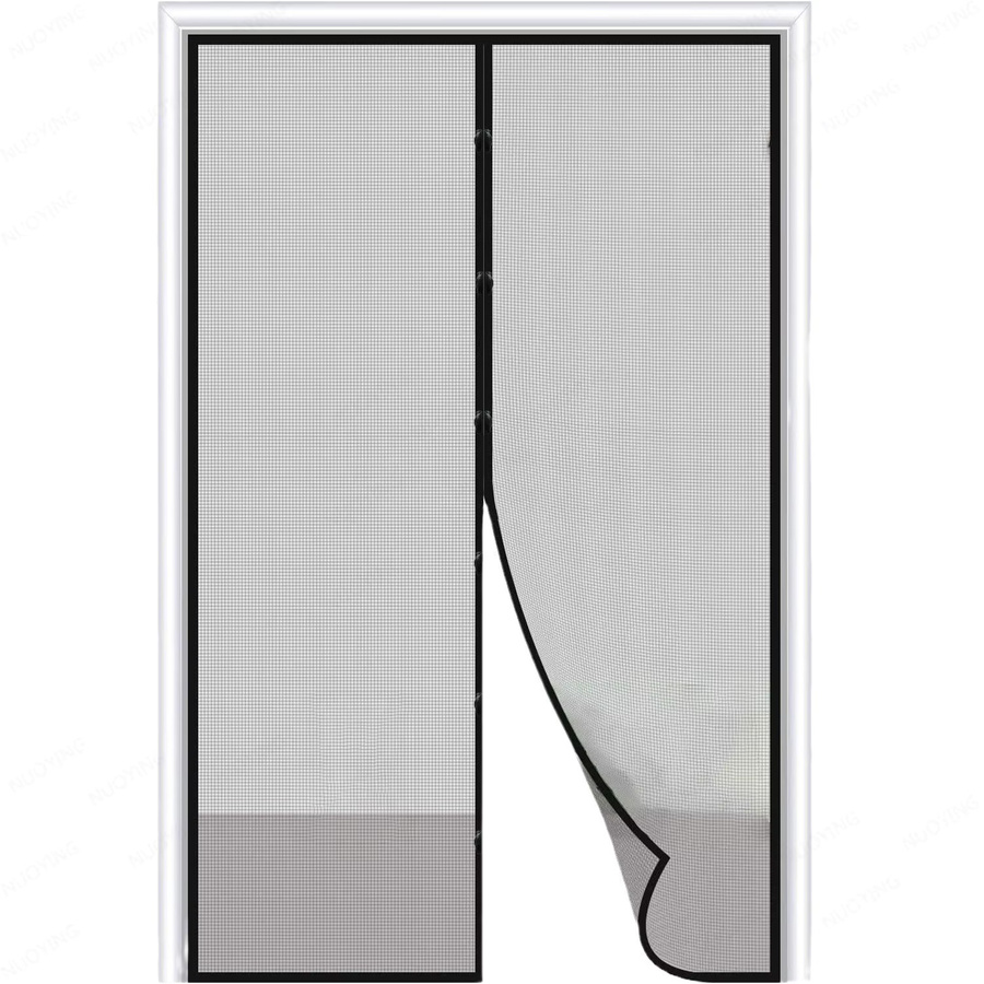 NUOYING Magnetischer Fliegengittervorhang mit automatischer Schließfunktion, Insektenschutz-Netzvorhang für Innenräume, Farbe: Schwarz, B/H: 120 x 210 cm - Bild 5