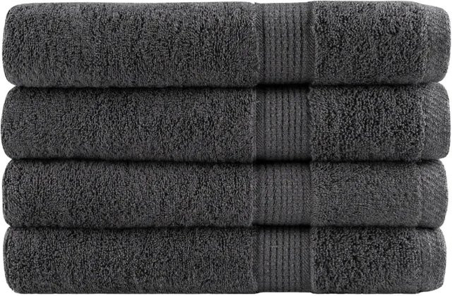 vidaXL Premium-Saunatücher 4er-Set aus Baumwolle in Anthrazit, B/H: 80 x 200 cm, 600 g/m2 - Bild 1