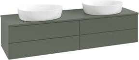 V&B Waschtischunterschrank Antao ohne Frontstruktur in Grau lackiert, B: 160 cm, T: 50 cm - Bild 1