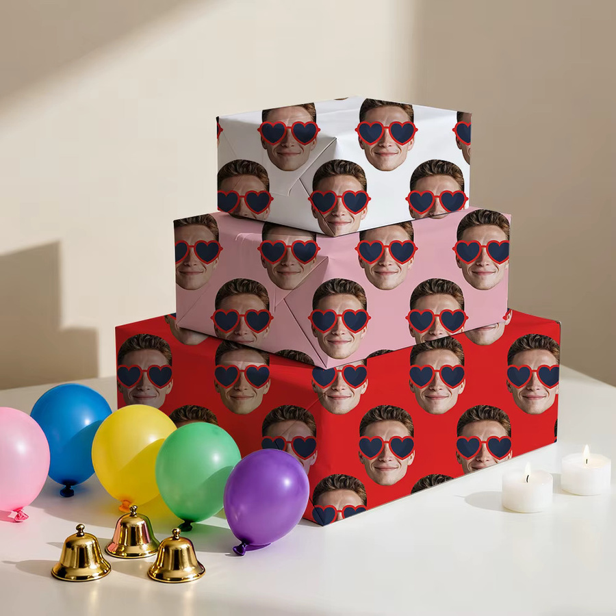 Personalisiertes Foto-Geschenkpapier von joy-enlife in gemischten Farben für Geburtstag, Valentinstag und Hochzeitstag - Bild 2