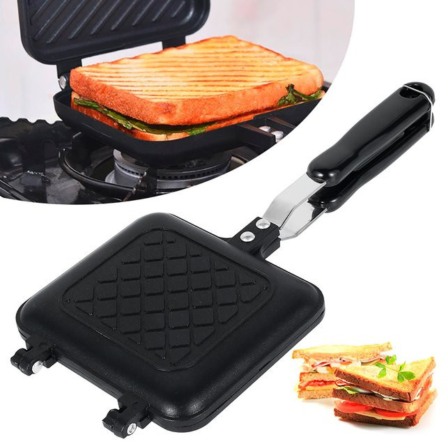 Willstar Sandwichmaker mit doppelseitiger Antihaftbeschichtung in Schwarz zum Backen von Toast, Waffeln und Pfannkuchen - Bild 1