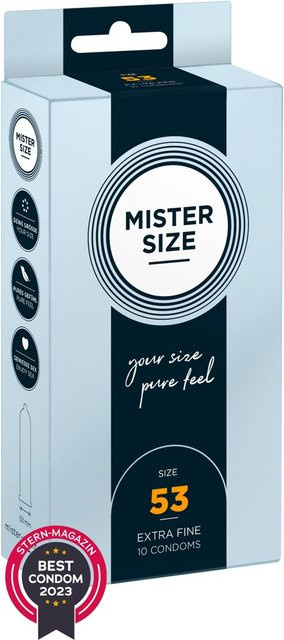 Mister Size Kondome, transparent, hauchdünn, feucht, 53 mm, Unisex - Bild 1