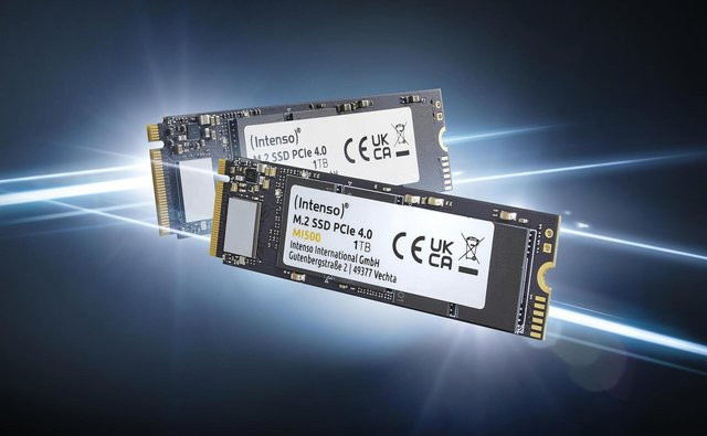 Intenso MI500 SSD 500GB intern M.2 2280 PCIe 4,0 x4 NVMe Schwarz - Bild 1