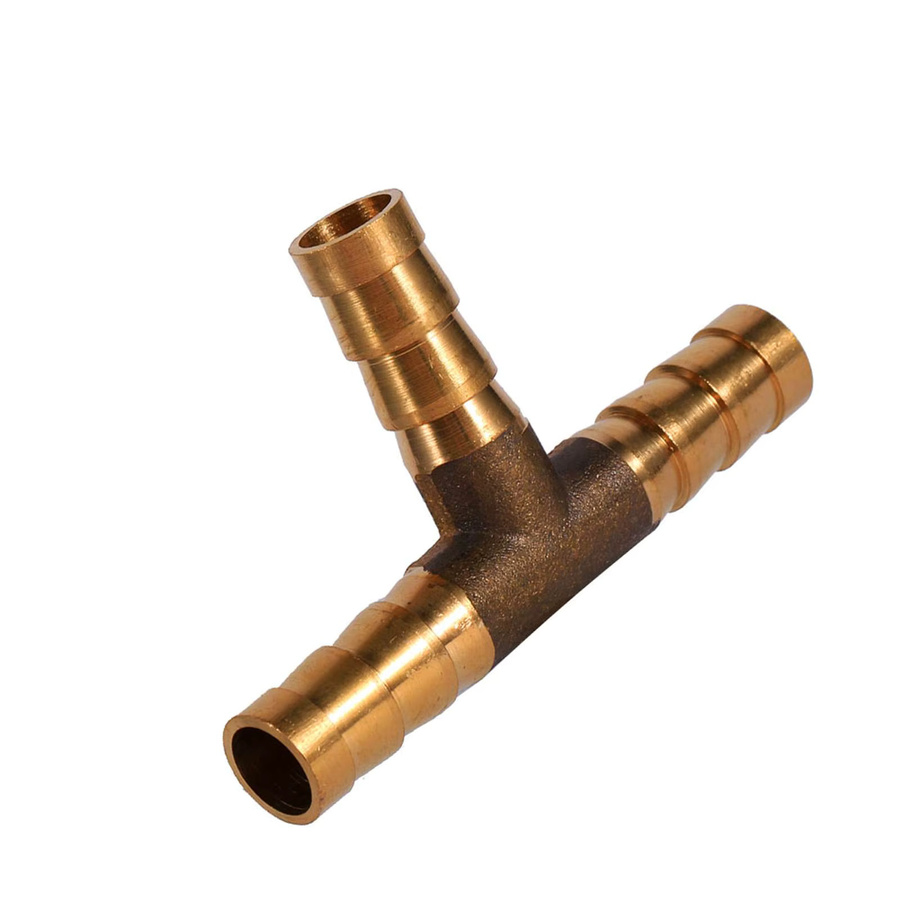 DOACT 3-Wege-Schlauchverbinder aus Messing in Gold für Druckluft, Öl und Gasleitungen - Bild 2