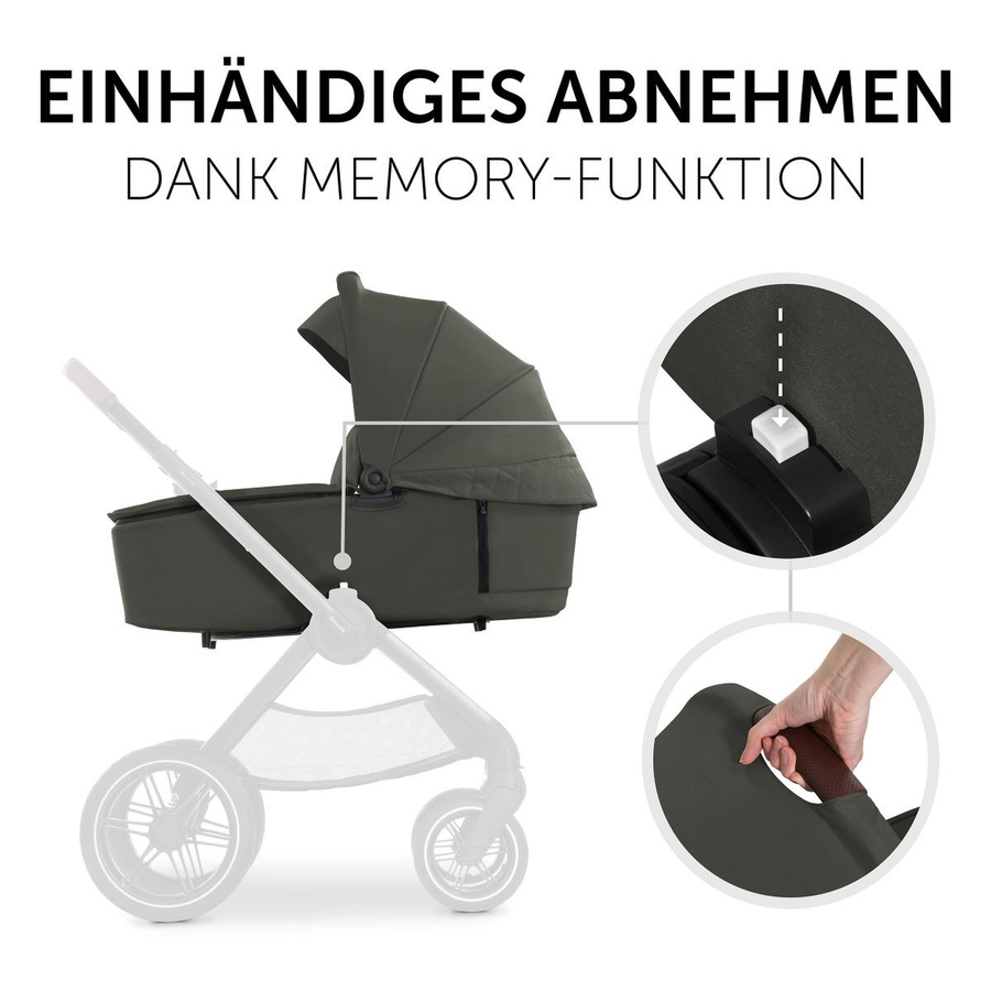 Hauck Faltbare Babywanne Carrycot für Walk N Care Kinderwagen in Dark Olive - Bild 2