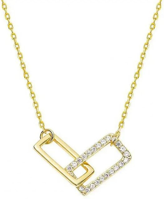 YIRAN Jewelry Halskette, Messing, Perle, Zirkonia, Gold, Damen - Bild 1