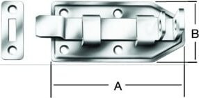 Vormann Türschlossriegel mit Schließblech in Blau und Stahl, Breite: 50 mm, Länge: 100 mm - Bild 1