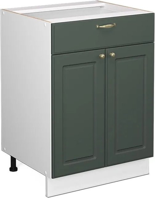 Vicco Badschrank Fame-Line im Landhausstil mit Schublade, Farbe Grün-Gold-Weiß, B: 60 cm, H: 82 cm - Bild 1