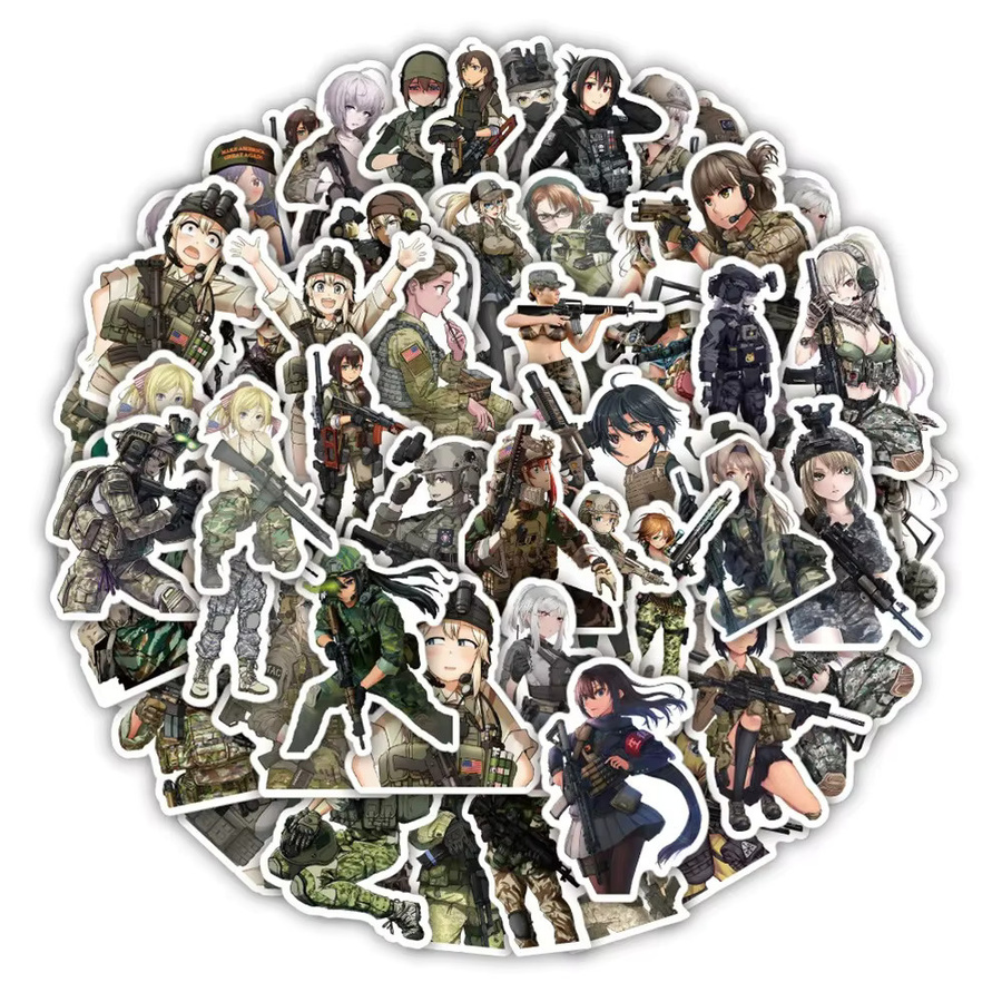 GOGOTU Anime Frauen-Soldaten Mädchen-Aufkleber, 50 Stück, multicolour - Bild 2