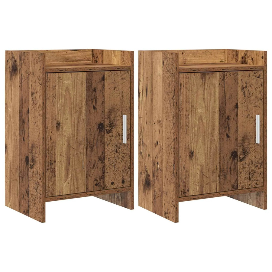 vidaXL Nachttische 2er Set im Altholz-Design, Farbe Braun, B/T/H: 40 x 30 x 60 cm - Bild 2