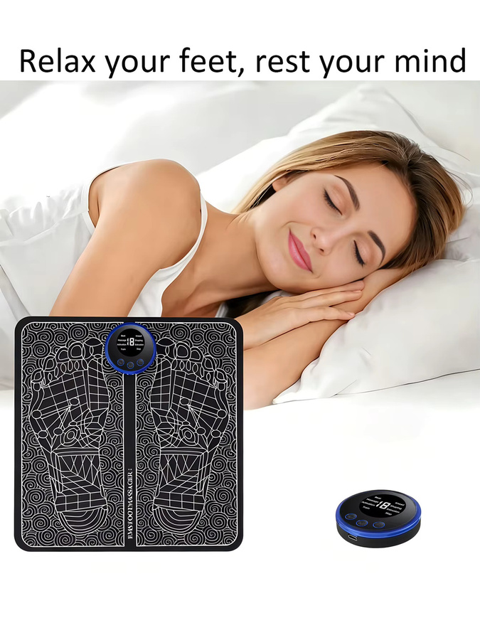 AXH EMS Fußmassagegerät mit Fußtherapie-Funktion und Meridian-Massage in Schwarz - Bild 3
