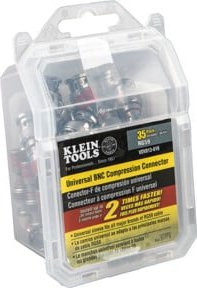 Klein Tools BNC-Kompressionsstecker RG59 Universal, 35-teilig, Silber - Bild 1