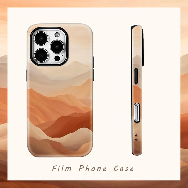 Peach Mountain Layers Handyhülle mit doppelschichtiger Rückseite für iPhone 17 Pro Max Plus 16 15 14 13 12 11 in Multicolour - Bild 1
