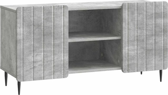 vidaXL TV-Schrank in Betongrau aus Holzwerkstoff und Metall, B/T/H: 102 x 34,5 x 52 cm - Bild 1