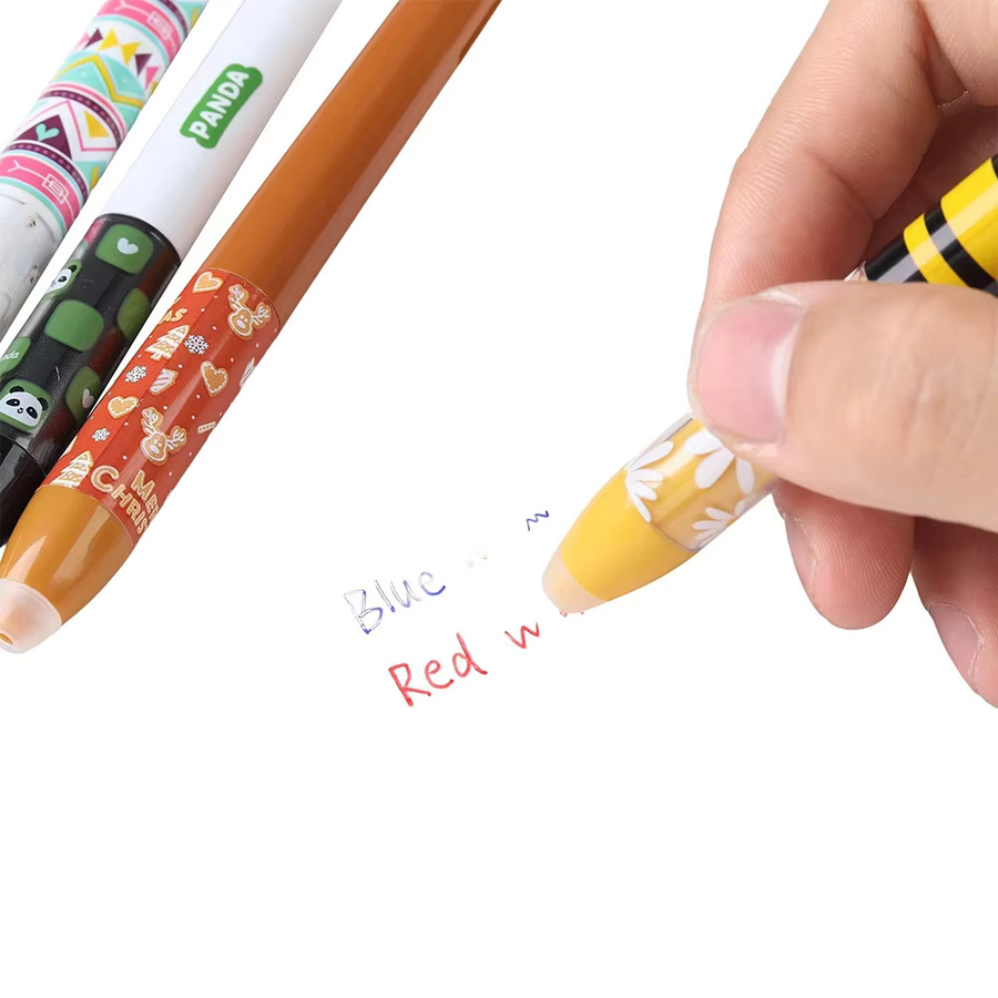 Set mit 6 oder 12 kreativen Cartoon Tier Gel Stiften, 2 in 1 löschbare Gel Stifte mit 0,5 mm feiner Spitze, mehrfarbig - Bild 4