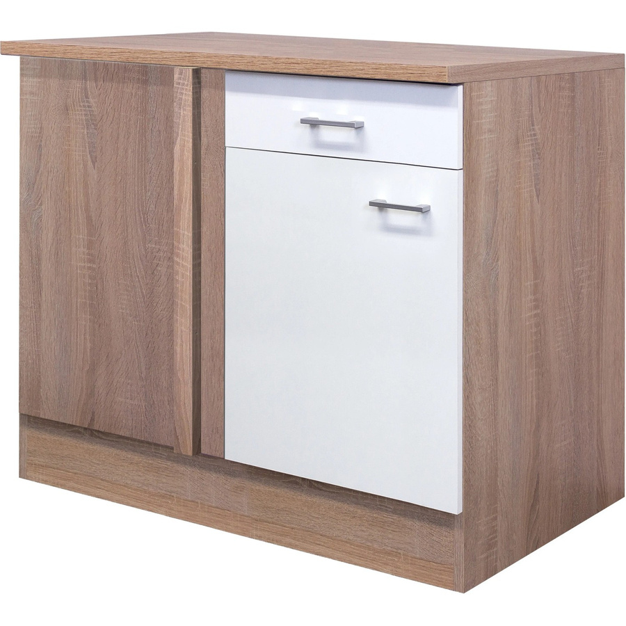 Flex-Well Küchen-Eckunterschrank Samoa in Weiß und Sonoma Eiche, B/H/T: 110 x 85 x 60 cm - Bild 1