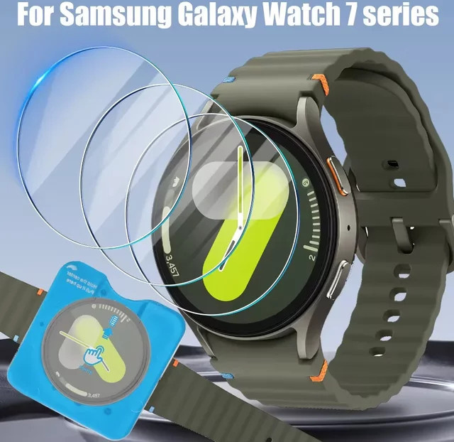 Samsung Schutzfolie aus gehärtetem Glas für Galaxy Watch 7, 6, 5, 4 und Ultra in Transparent - Bild 1