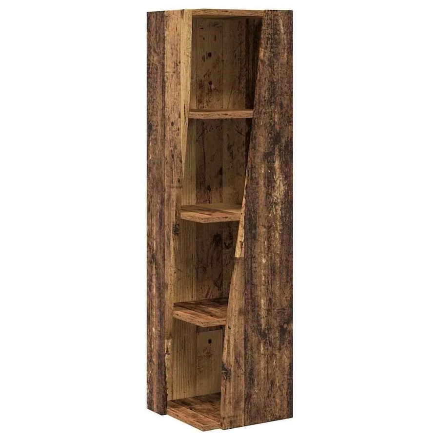vidaXL Eckschrank in Altholz-Optik Braun mit Regalfächern, B/T/H: 27,5 x 27,5 x 102 cm - Bild 2