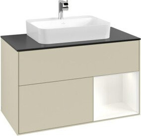 V&B Waschtischunterschrank Finion 100 in Platinbraun, lackiert, B/T/H: 100 x 50,1 x 50,1 cm - Bild 1