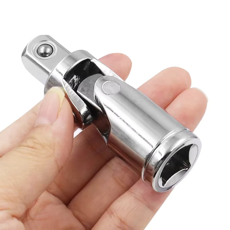 LIXIU Kreuz-Gelenk-Set mit Ratsche-Winkel-Verlängerung und biegbaren Sockel-Adaptern in Silber - Bild 4