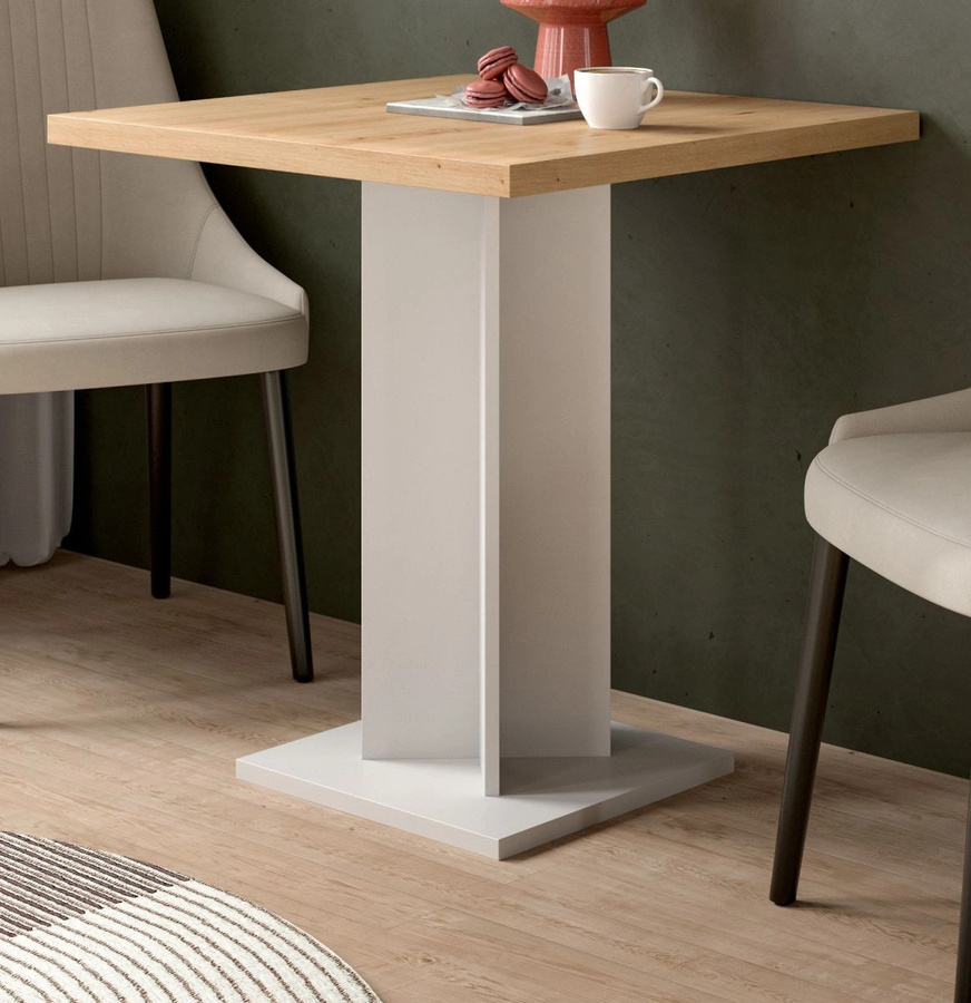 Esstisch Anton Inn.Furn in Eiche und Weiß, quadratisch, B/T/H: 70 x 70 x 76 cm - Bild 1