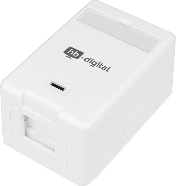 hb-digital Keystone Aufputz-Gehäuse für 1 Port, Aufputzdose mit Modulaufnahme, Weiß - Bild 1