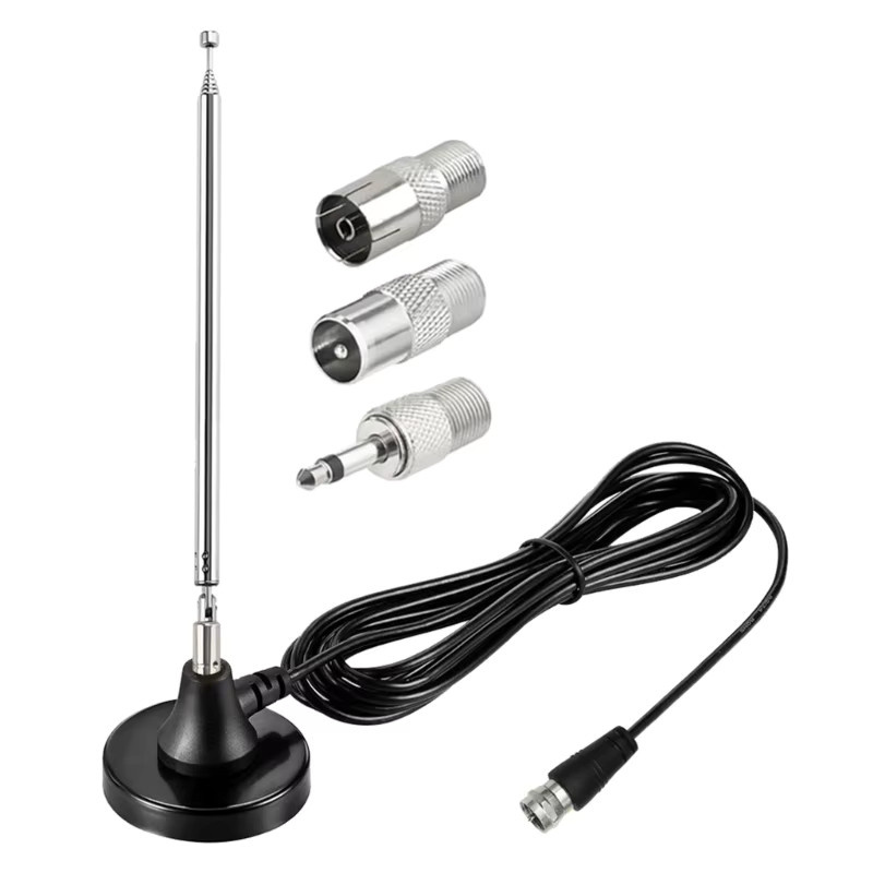 ALLOET Hochleistungs-FM-Teleskopantenne in Schwarz mit 3 Adaptern für DAB-Radio und Digital-FM-Radio, 75 Ohm - Bild 4