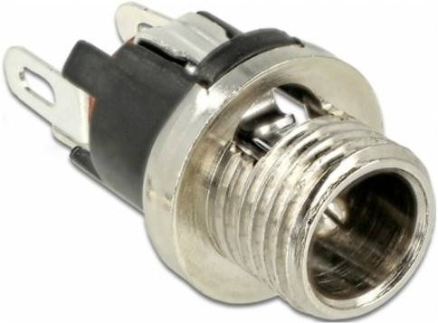 Delock 89910 Niedervolt-Steckverbinder Buchse zum Einbau, Farbe Silber - Bild 1