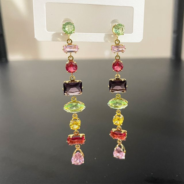 MEISHICHAO Ohrringe, Regenbogen Kristall, Zirkonia, Damen - Bild 1