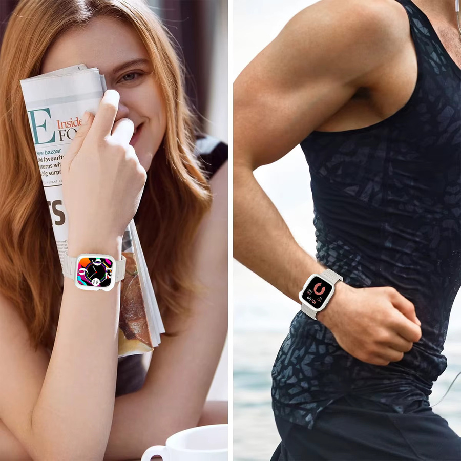 CAOWTAN Uhrenarmband und Silikonhülle, Bicolor, Silikon, Apple Watch - Bild 2