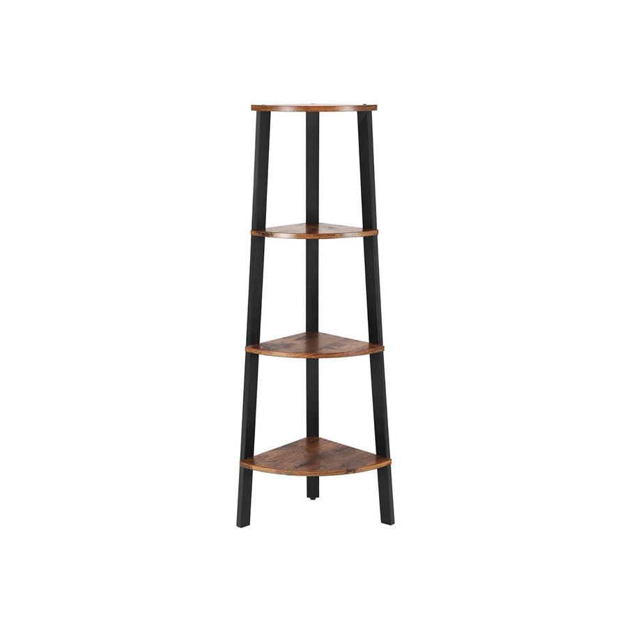 Vasagle Eckregal mit 4 Ebenen im Industrial-Design, Farbe Braun-Schwarz, B/T/H: 34 x 34 x 125 cm - Bild 2