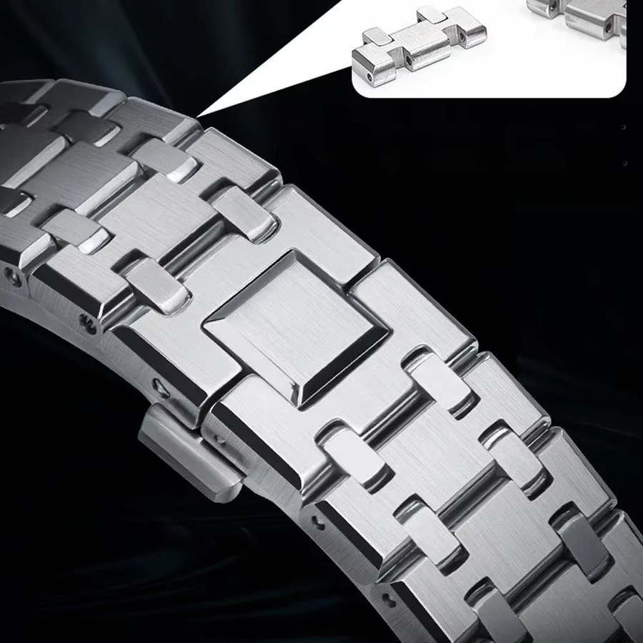 CAOWTAN Uhrenarmband Edelstahl, Silber, Unisex - Bild 3